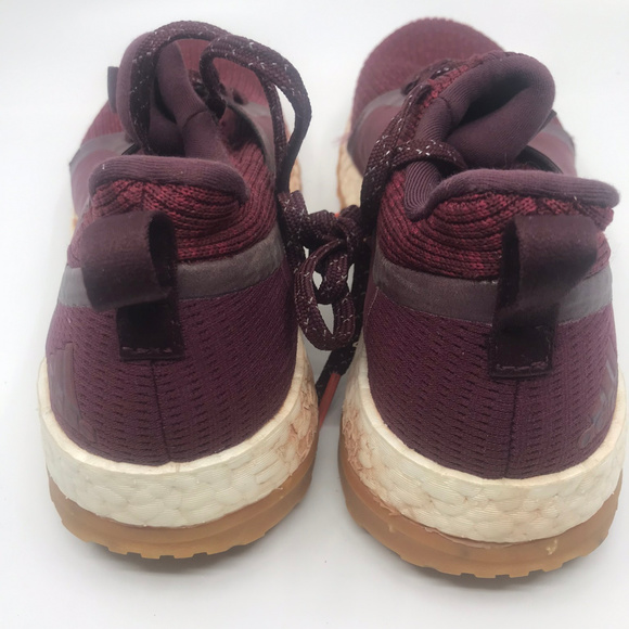 Adidas Pure Boost Red Sneakers Size 7F/6M - Picture 3 of 8
